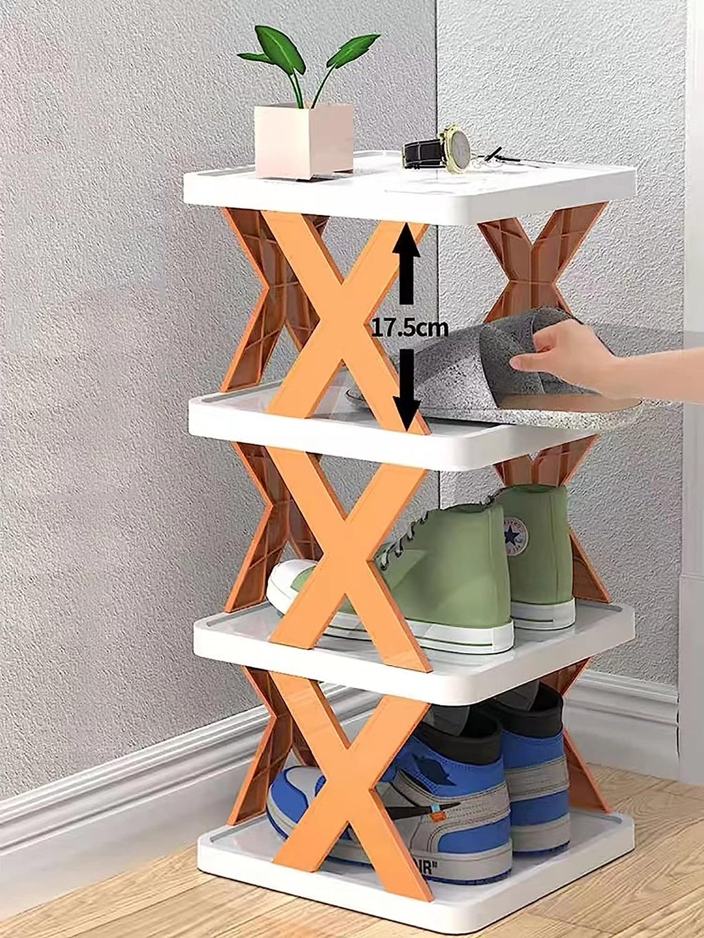 Smart Foldable Shoes Tier Shoe Rack 4 Layer