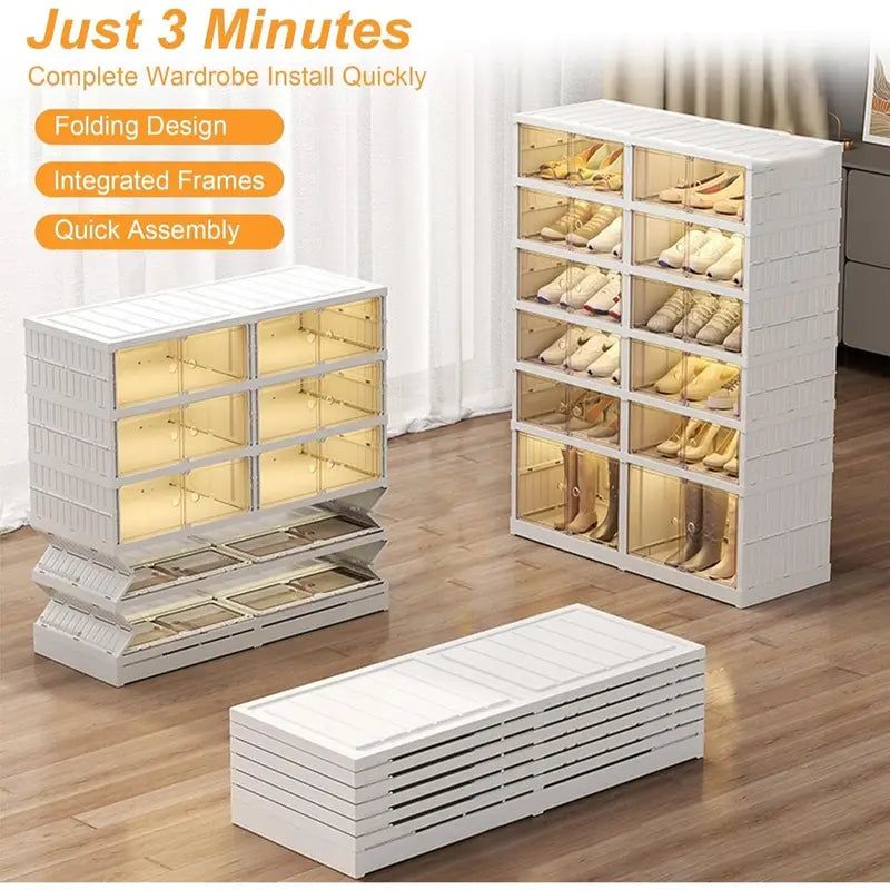 ShoeVault Smart Foldable Compact 4 Layer Shoe Rack