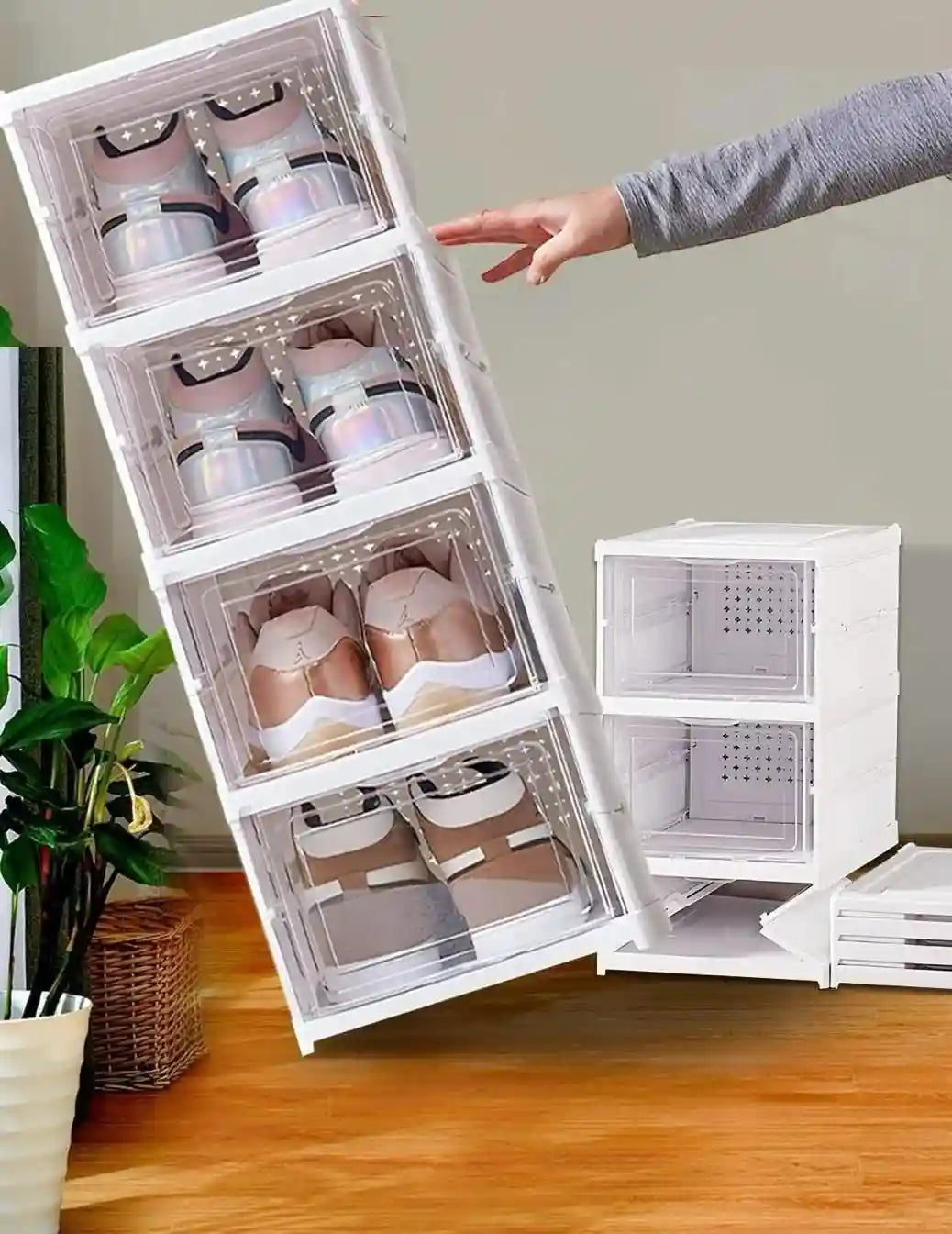 ShoeVault Smart Foldable Compact 4 Layer Shoe Rack