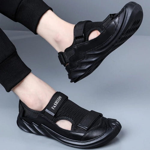 Men's Buckled Knitted Orthopaedic Sandals | Shoes For Men Walking mens Footwear Trendy Summer Shoe Men's Buckled Knitted Orthopaedic Sandals